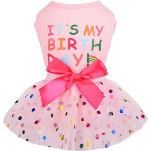 NEW - Dog Birthday Dress, Pet Outfit, Dog Clothes for Small Girl,  Pink, X-Small